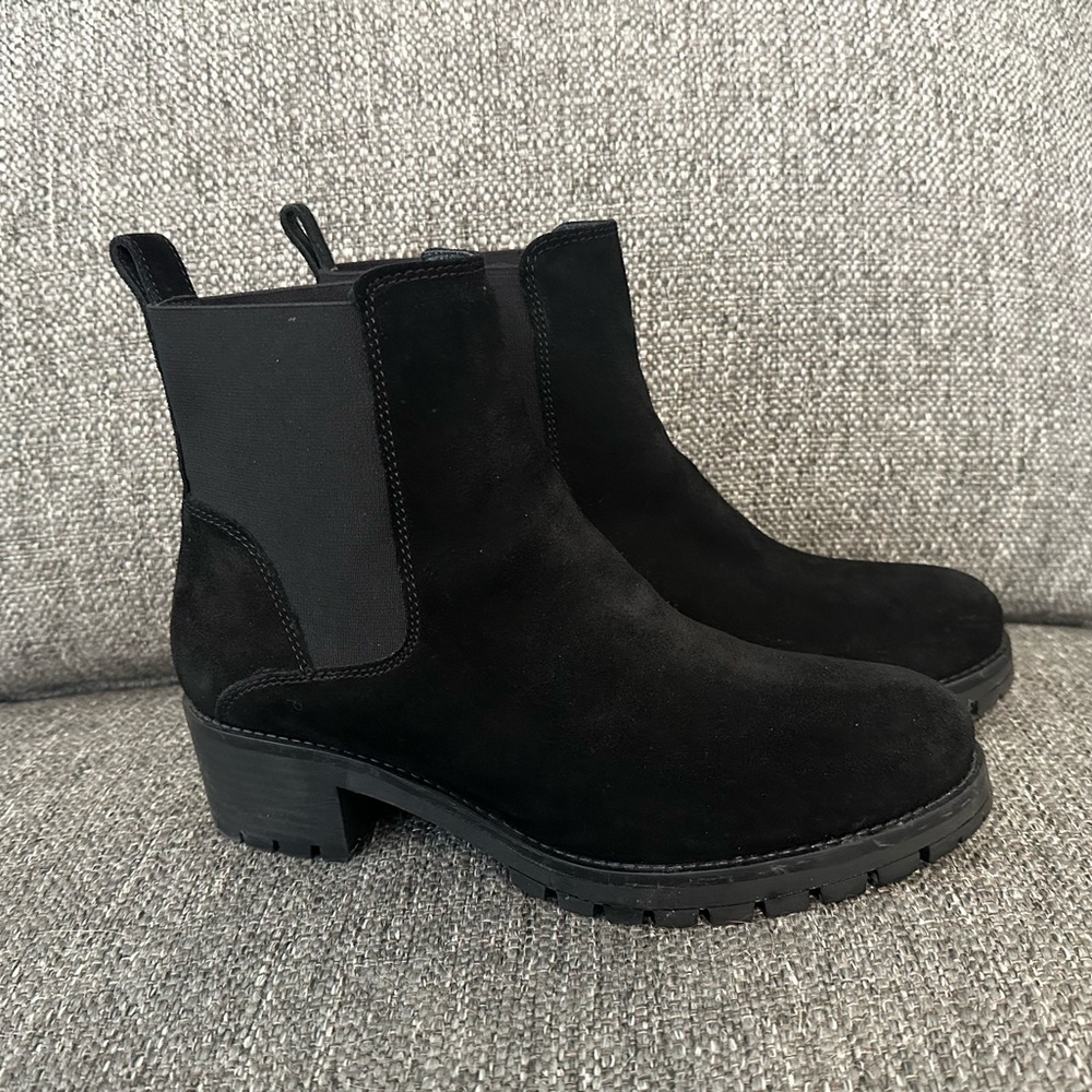 Joie Black Suede Chelsea Ankle Boots